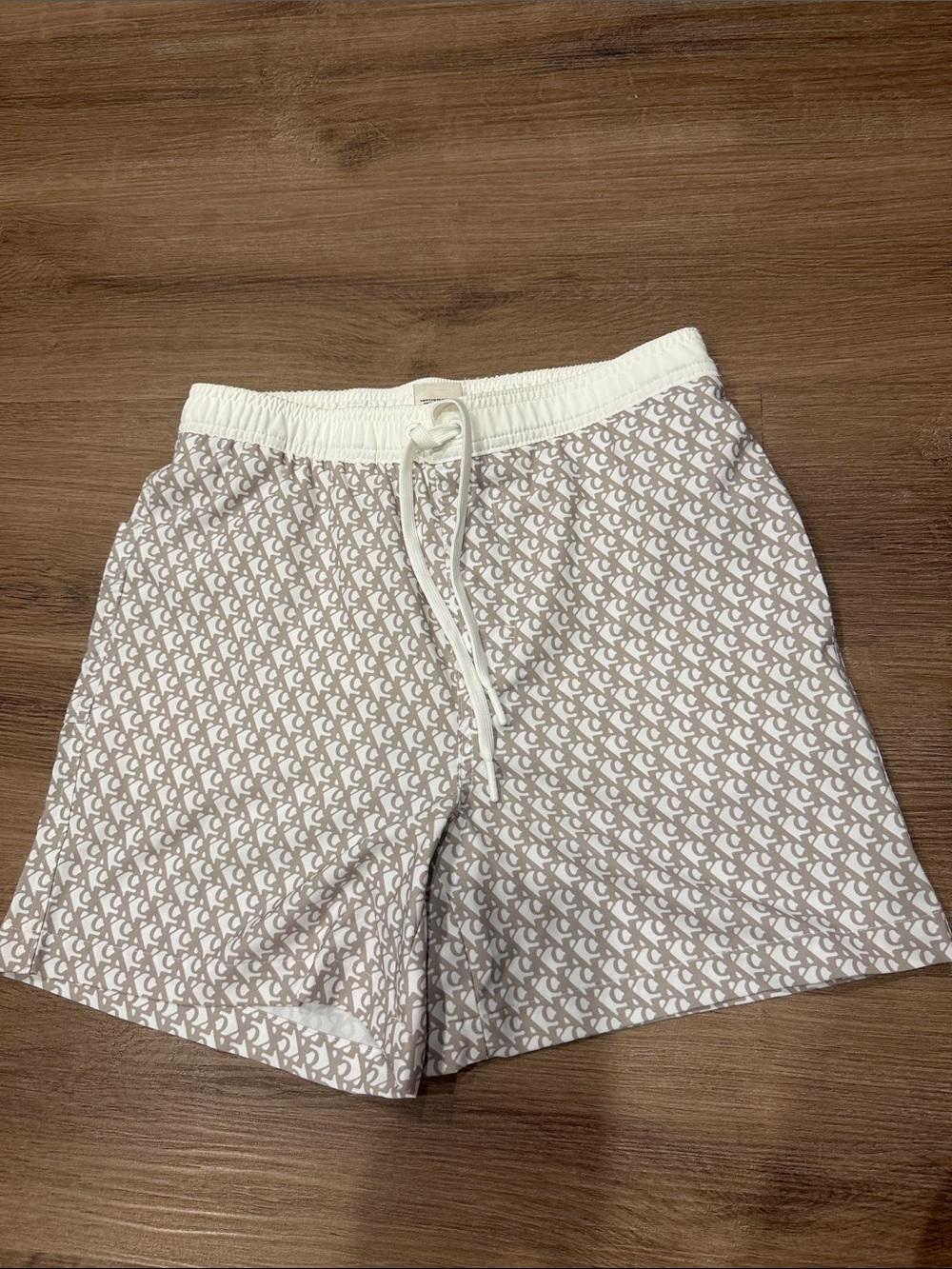 Calvin Klein Swim Trunks- White/Taupe